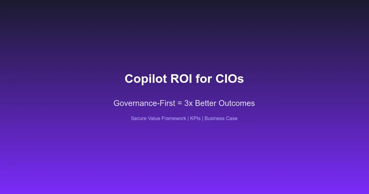 Hero image for Copilot ROI for CIOs: Governance-First Wins